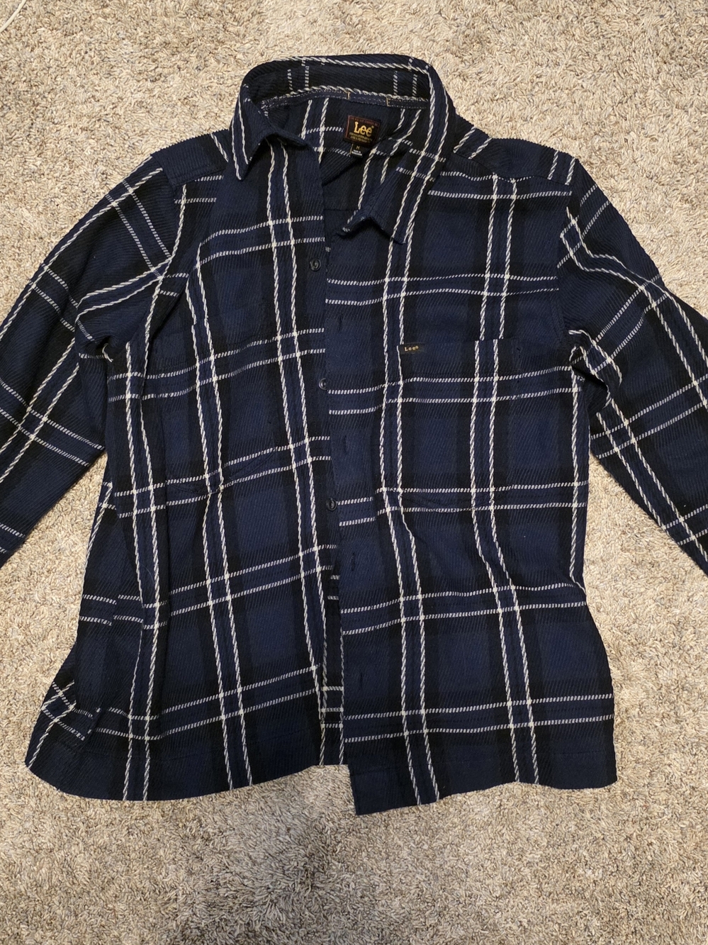 Lee Navy Plaid Lightweight Shirt Jacket